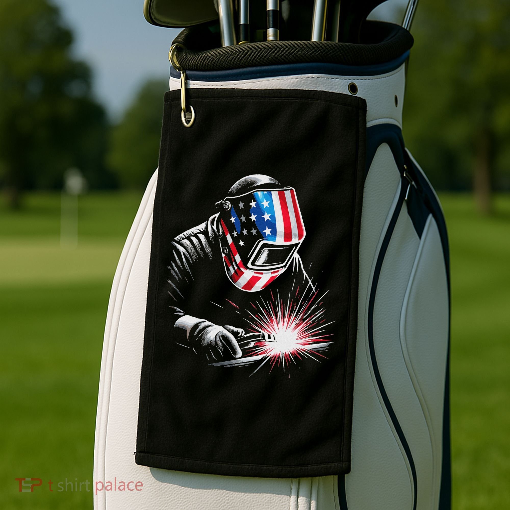 Usa Patriotic Welder Golf Towel