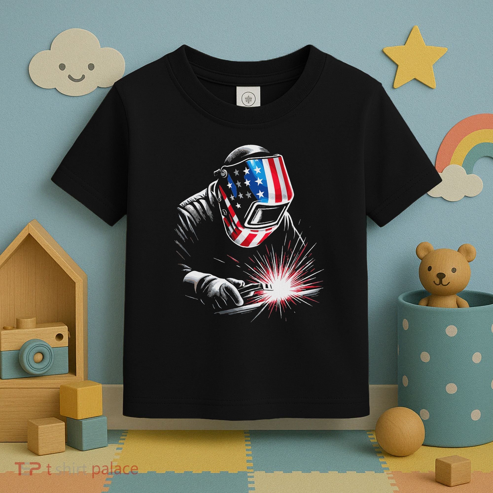 Usa Patriotic Welder Toddler T-Shirt