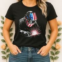 Usa Patriotic Welder Women's T-Shirt thumb 2
