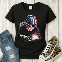 Usa Patriotic Welder Women's T-Shirt thumb 3