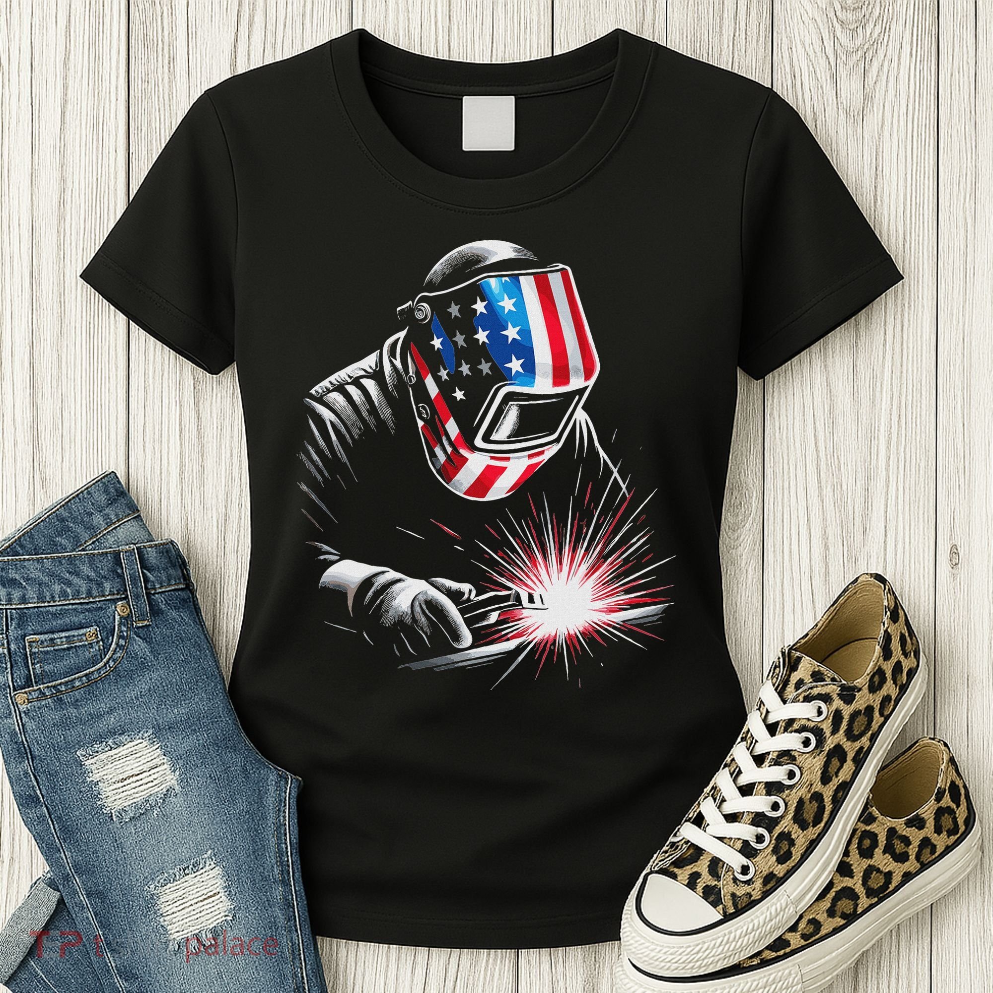 Usa Patriotic Welder Women's T-Shirt