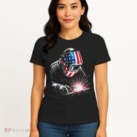 Usa Patriotic Welder Women's T-Shirt thumb 4