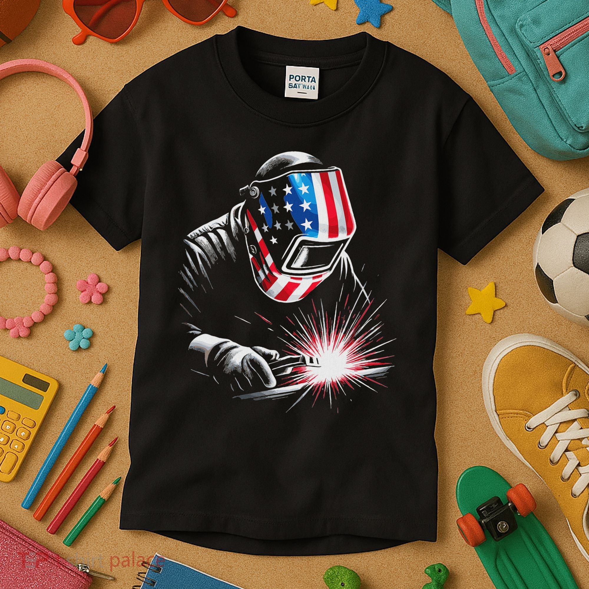 Usa Patriotic Welder Kids T-Shirt