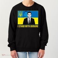 Ukrainian President Zelensky I Stand With Ukraine Women's Sweatshirt thumb 0