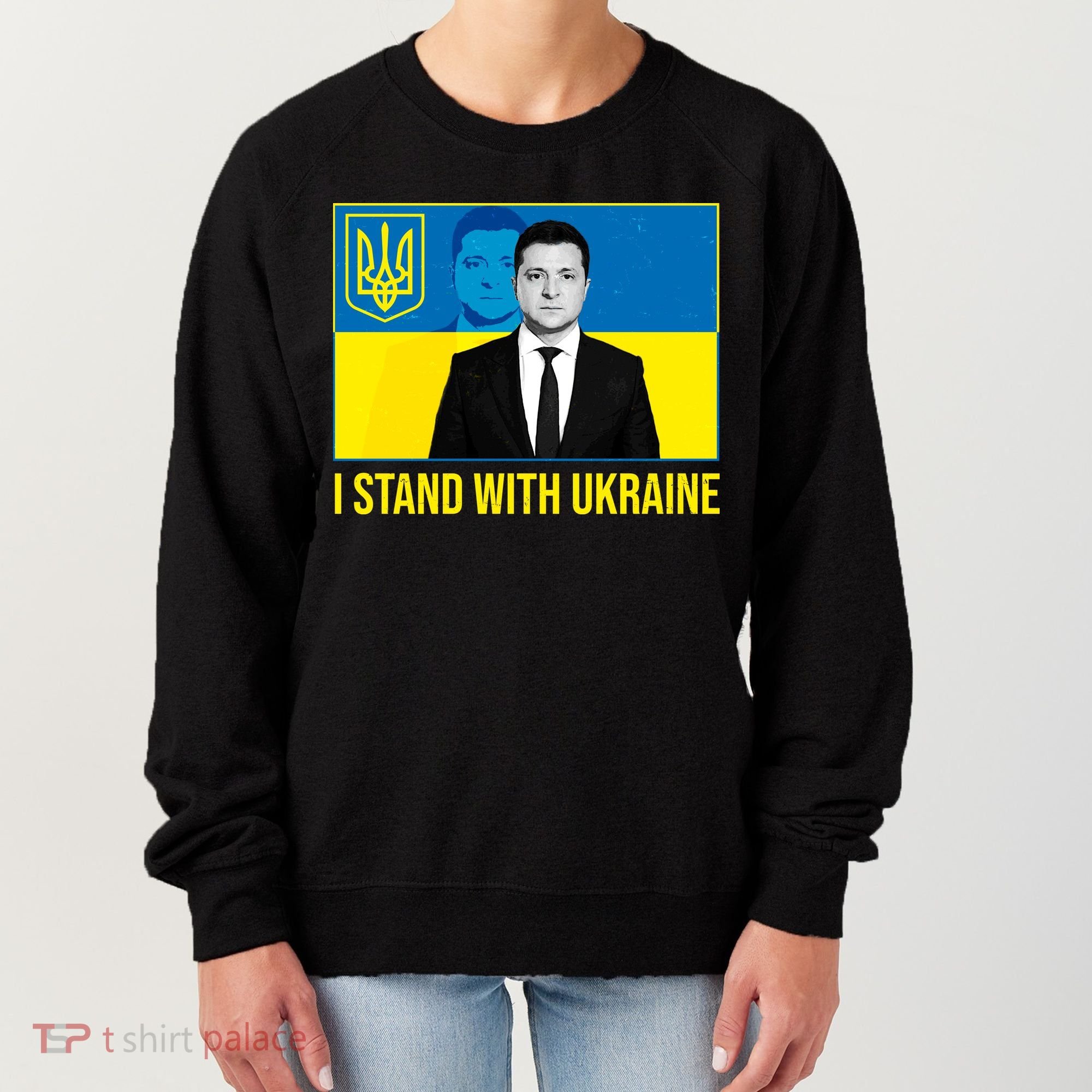Ukrainian President Zelensky I Stand With Ukraine Women's Sweatshirt