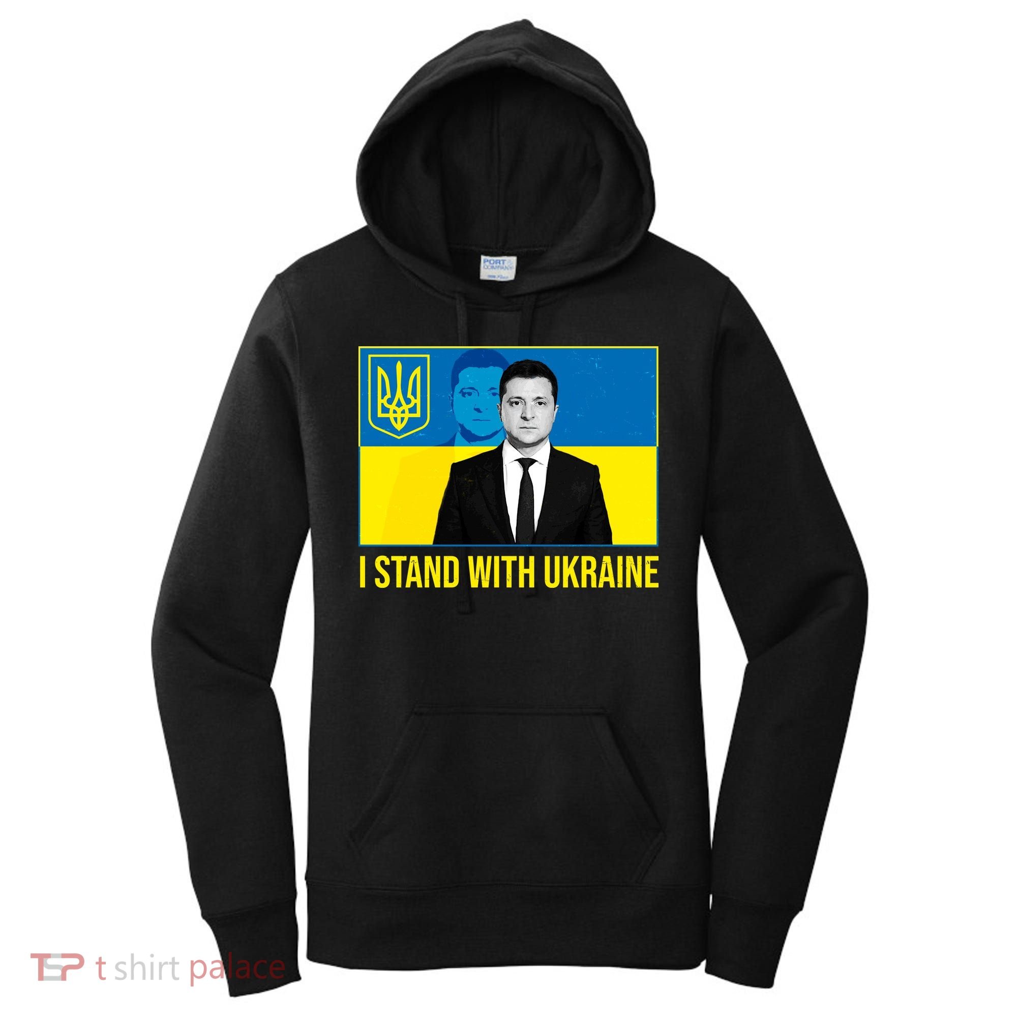 Ukrainian President Zelensky I Stand With Ukraine Women's Hoodie