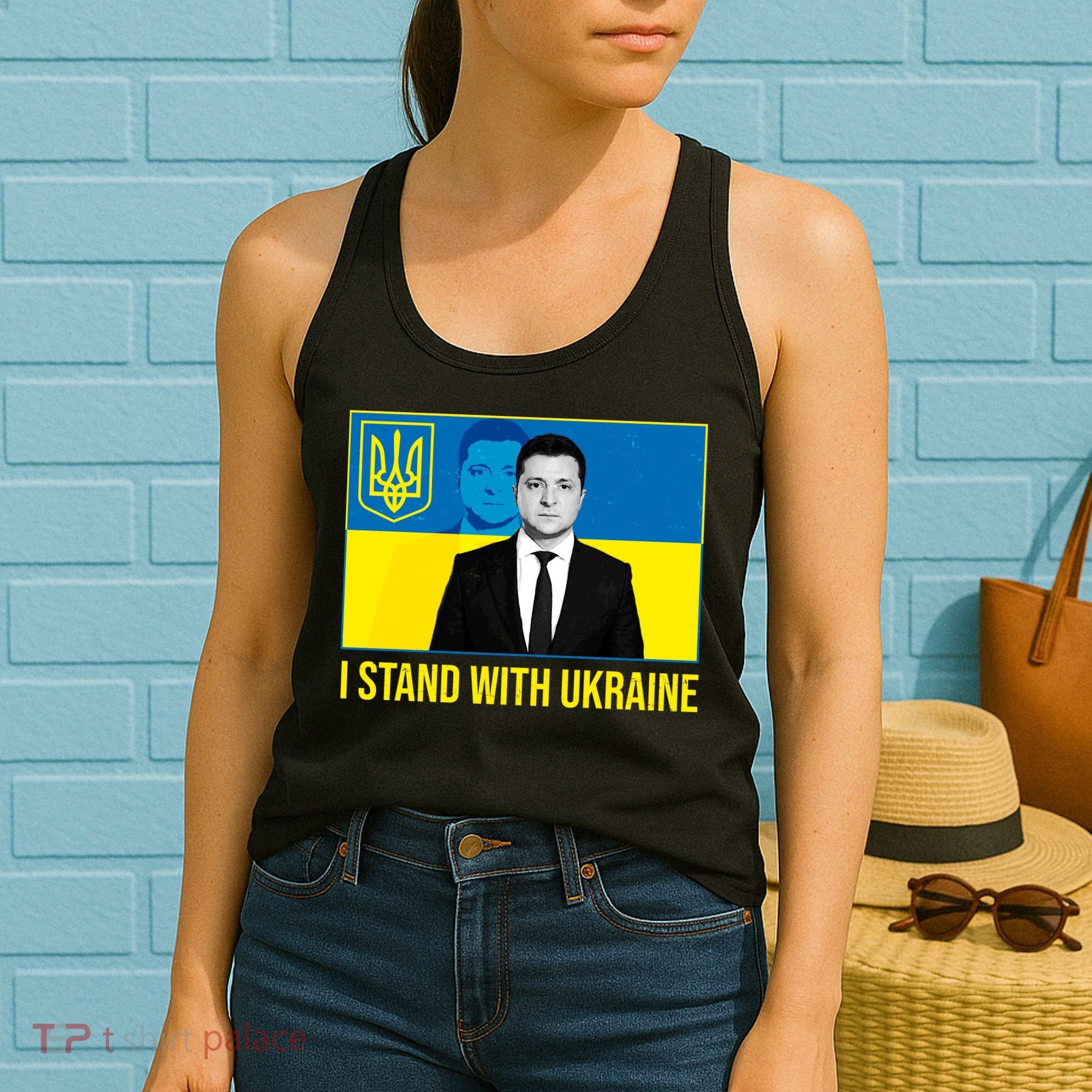 Ukrainian President Zelensky I Stand With Ukraine Women's Tank Top