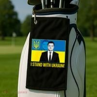 Ukrainian President Zelensky I Stand With Ukraine Golf Towel thumb 2