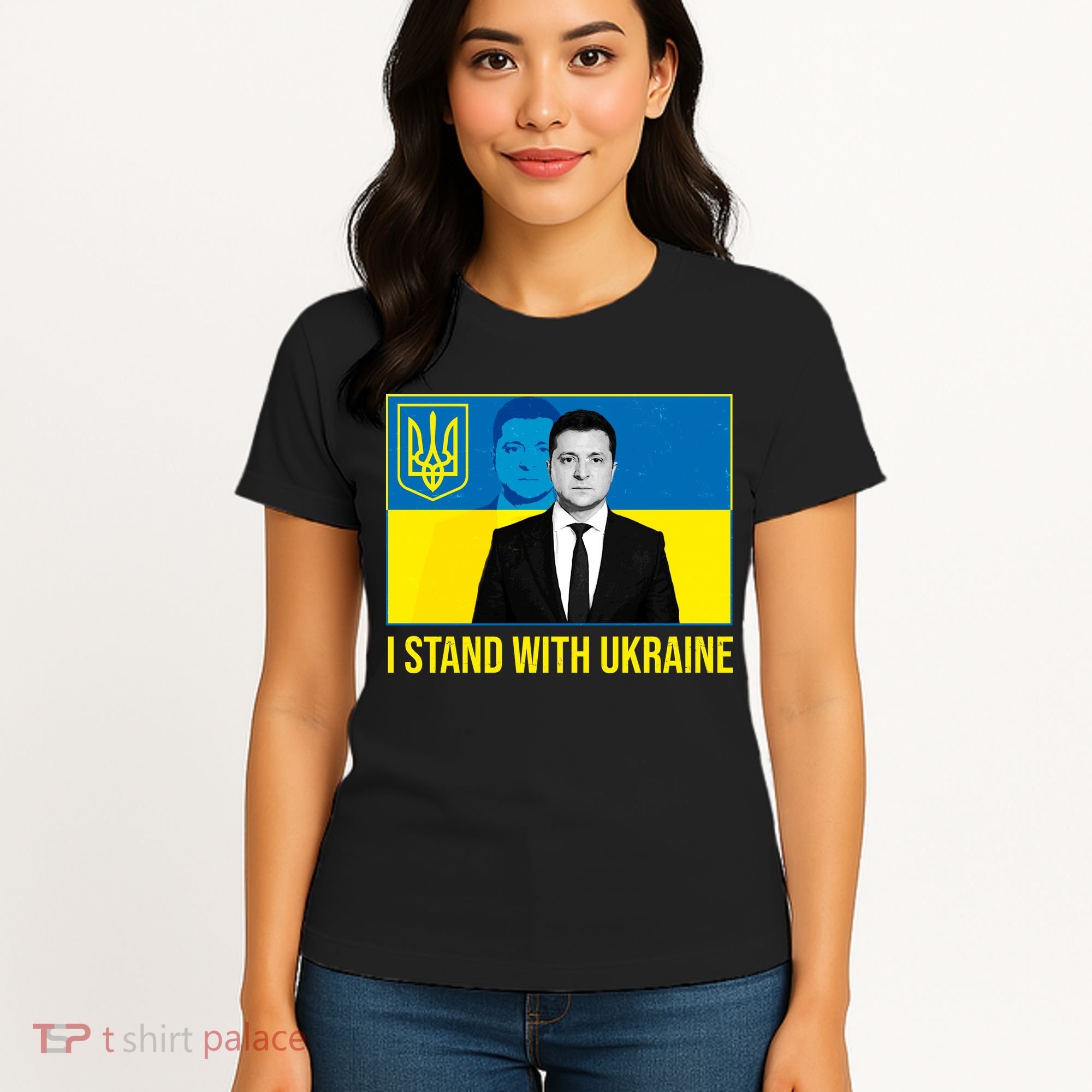 Ukrainian President Zelensky I Stand With Ukraine Women's T-Shirt