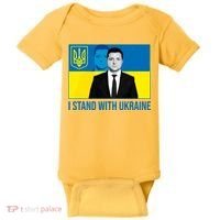 Ukrainian President Zelensky I Stand With Ukraine Baby Bodysuit thumb 0