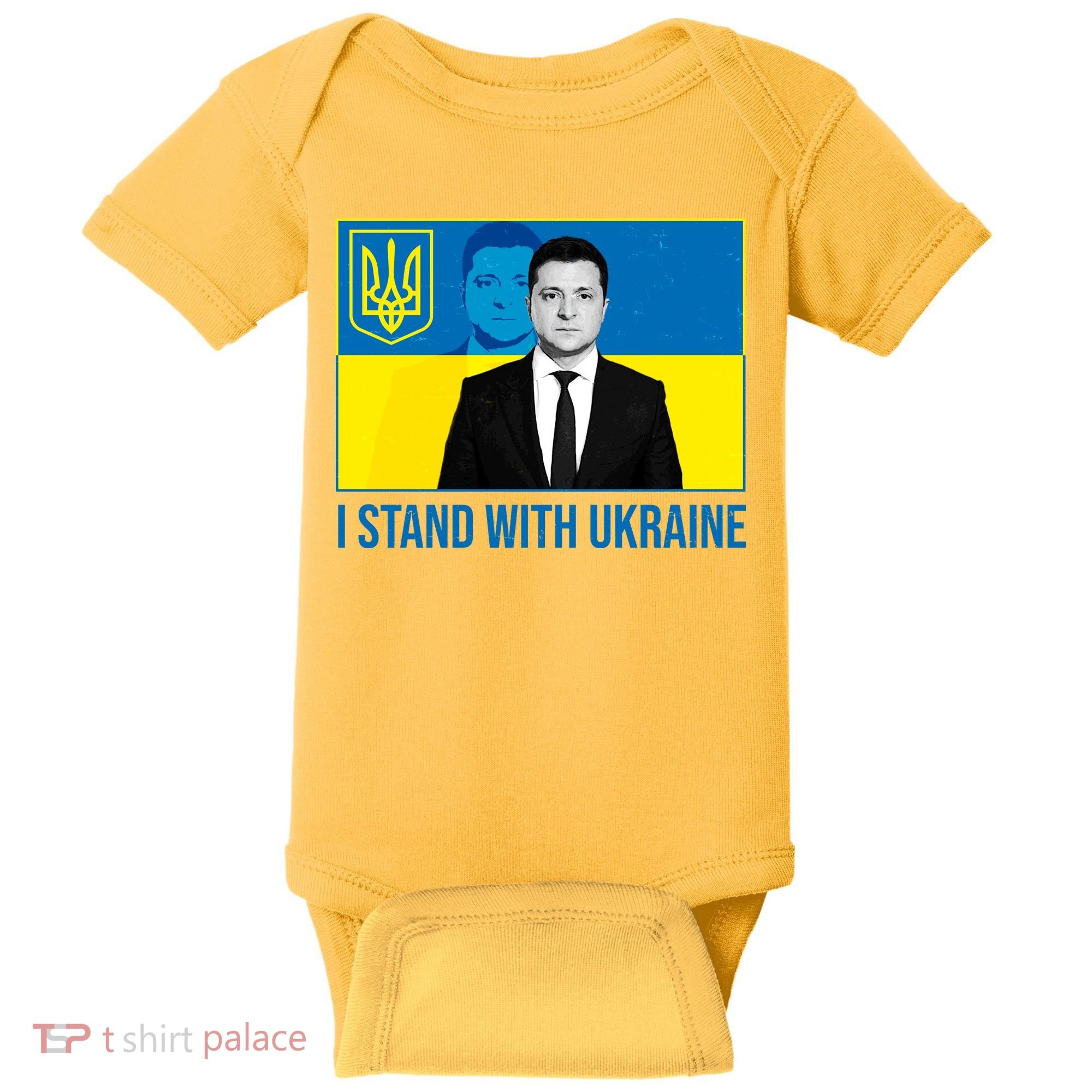 Ukrainian President Zelensky I Stand With Ukraine Baby Bodysuit