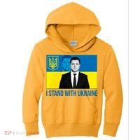 Ukrainian President Zelensky I Stand With Ukraine Kids Hoodie thumb 0