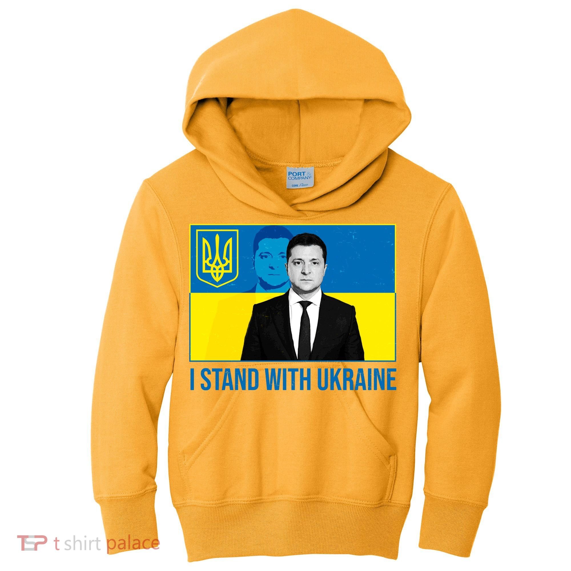 Ukrainian President Zelensky I Stand With Ukraine Kids Hoodie