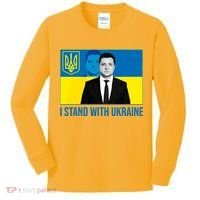 Ukrainian President Zelensky I Stand With Ukraine Kids Long Sleeve Shirt thumb 0
