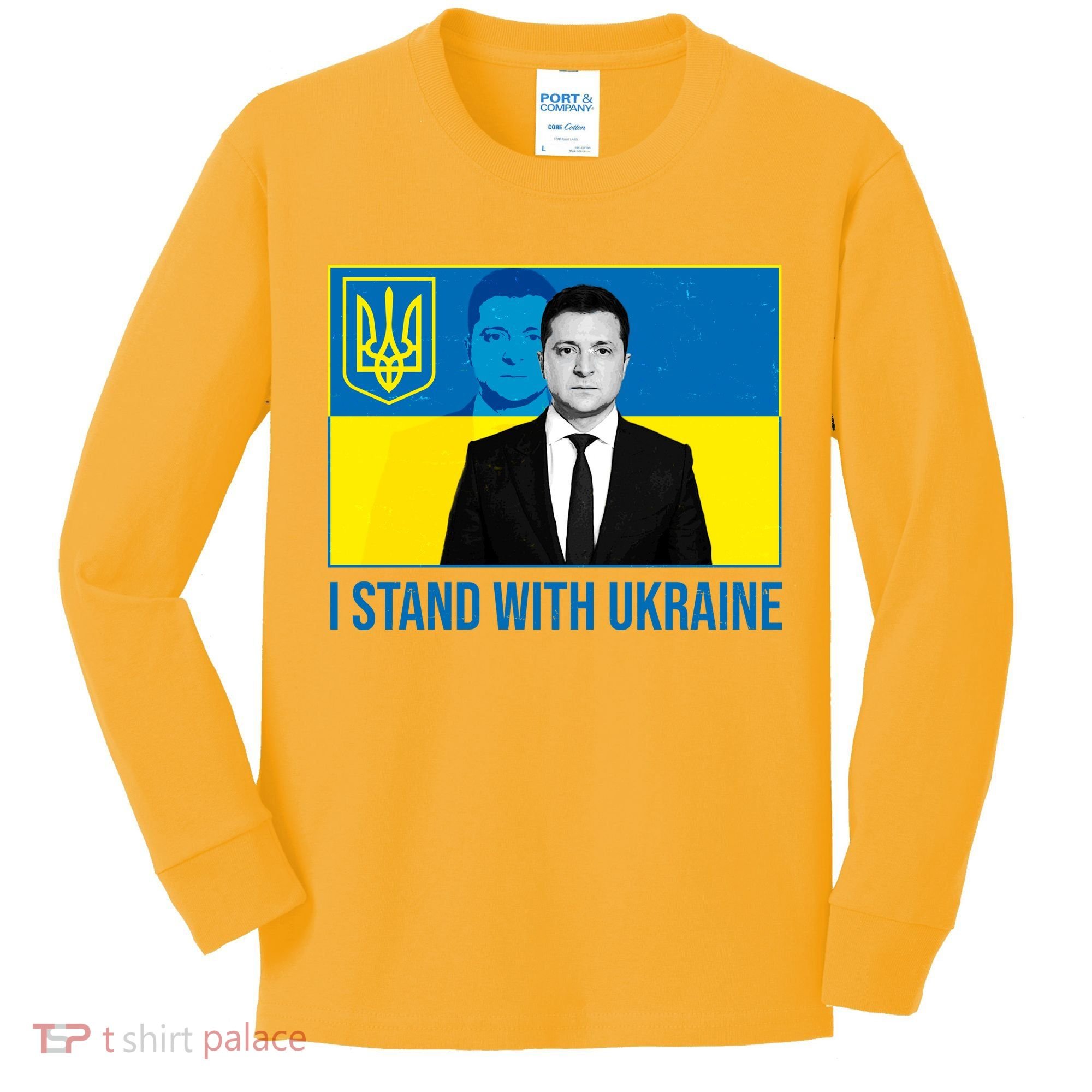 Ukrainian President Zelensky I Stand With Ukraine Kids Long Sleeve Shirt
