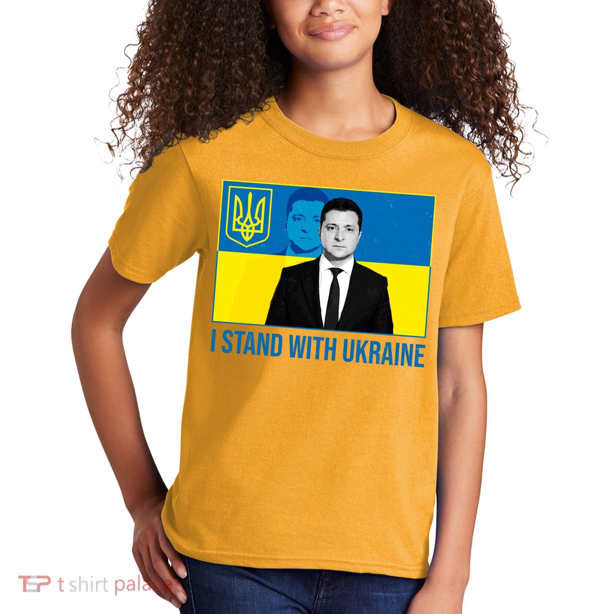 Ukrainian President Zelensky I Stand With Ukraine Kids T-Shirt