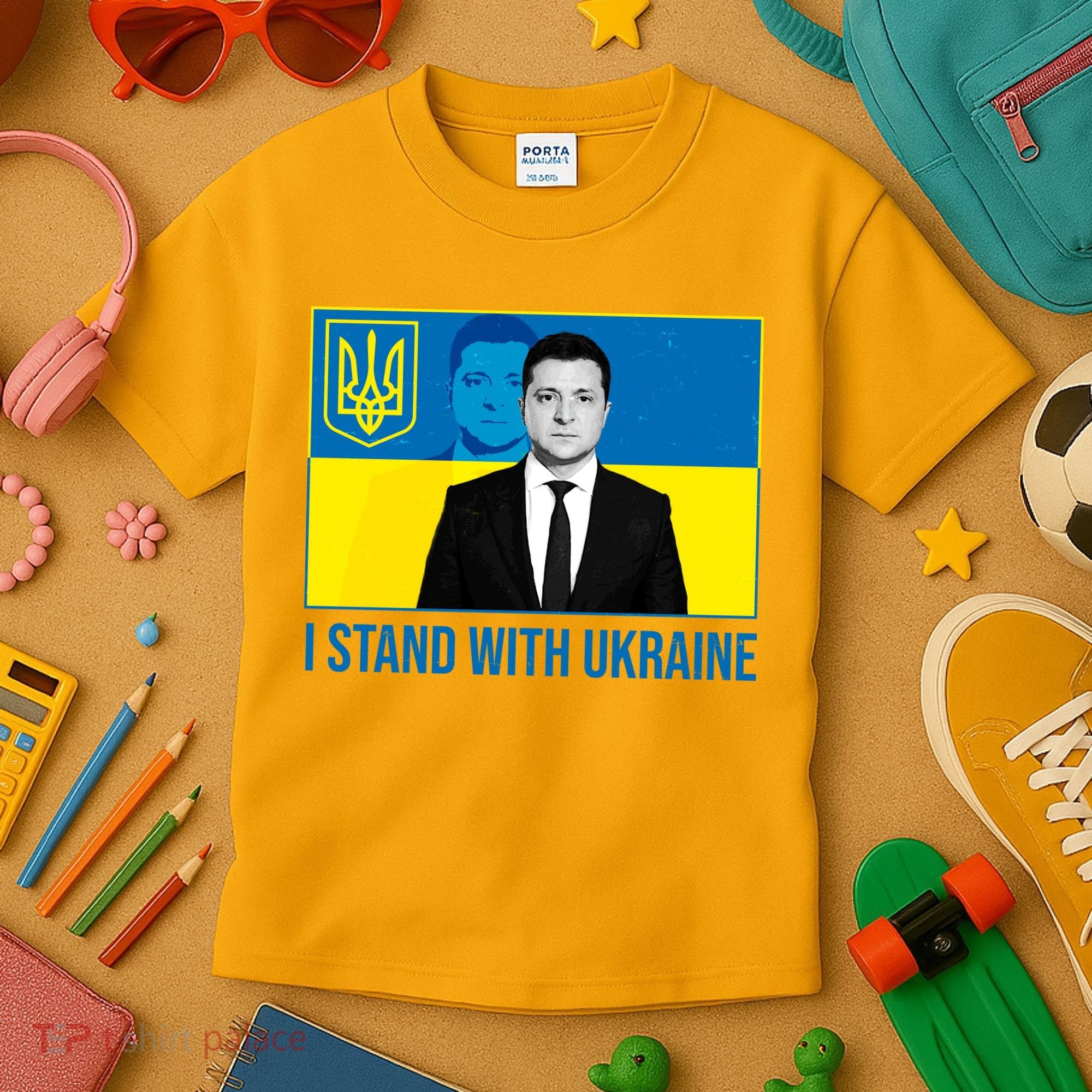 Ukrainian President Zelensky I Stand With Ukraine Kids T-Shirt