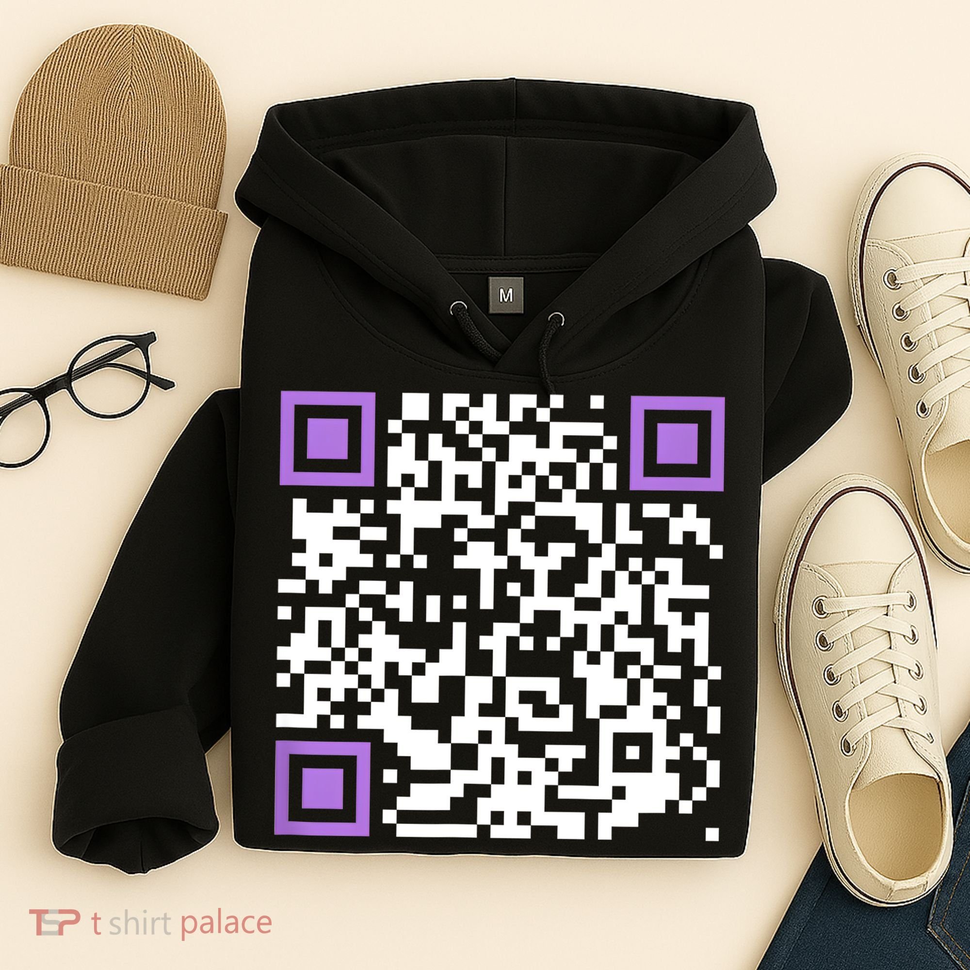 Unique Qrcode With Humorous Hidden Message Hoodie