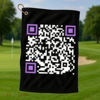 Unique Qrcode With Humorous Hidden Message Golf Towel thumb 1