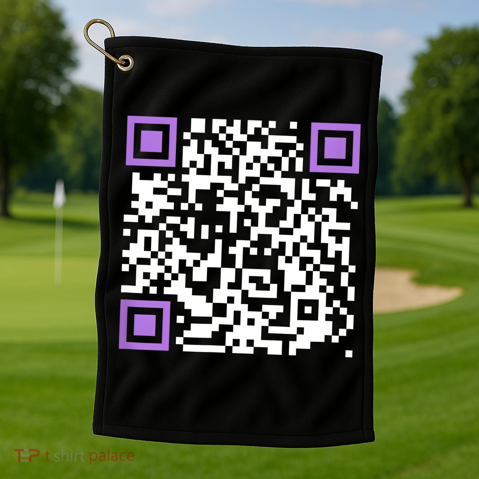 Unique Qrcode With Humorous Hidden Message Golf Towel