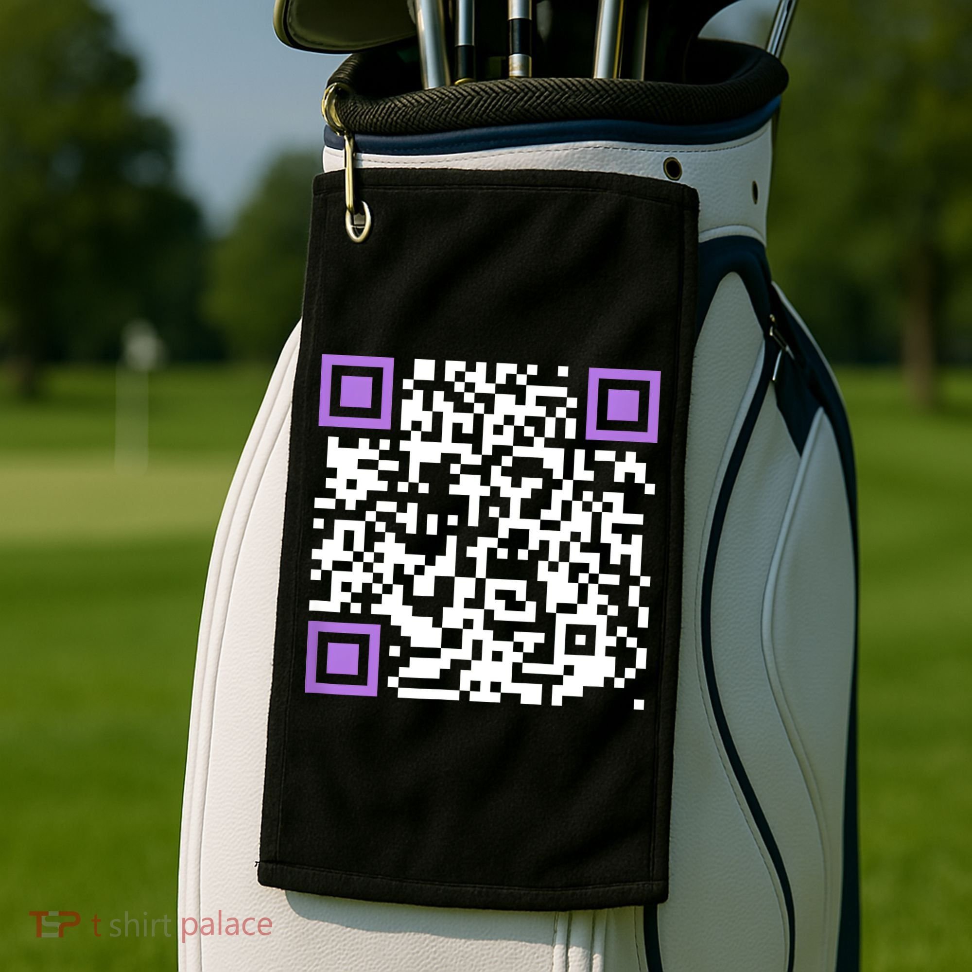 Unique Qrcode With Humorous Hidden Message Golf Towel