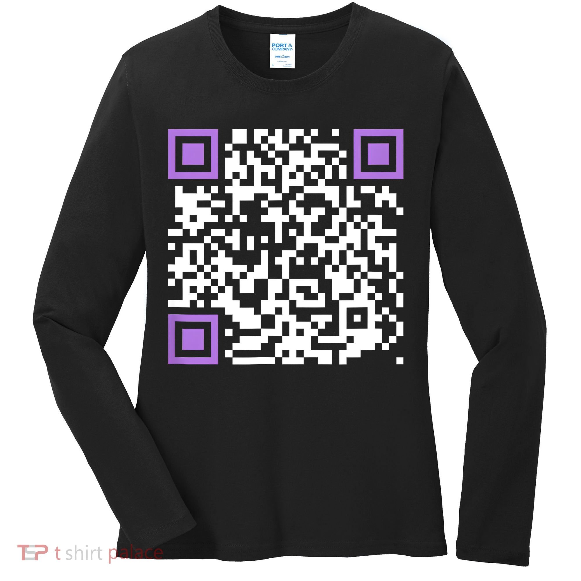 Unique Qrcode With Humorous Hidden Message Women's Long Sleeve Shirt