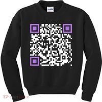 Unique Qrcode With Humorous Hidden Message Kids Sweatshirt thumb 0