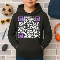 Unique Qrcode With Humorous Hidden Message Kids Hoodie thumb 2