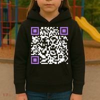 Unique Qrcode With Humorous Hidden Message Kids Hoodie thumb 3