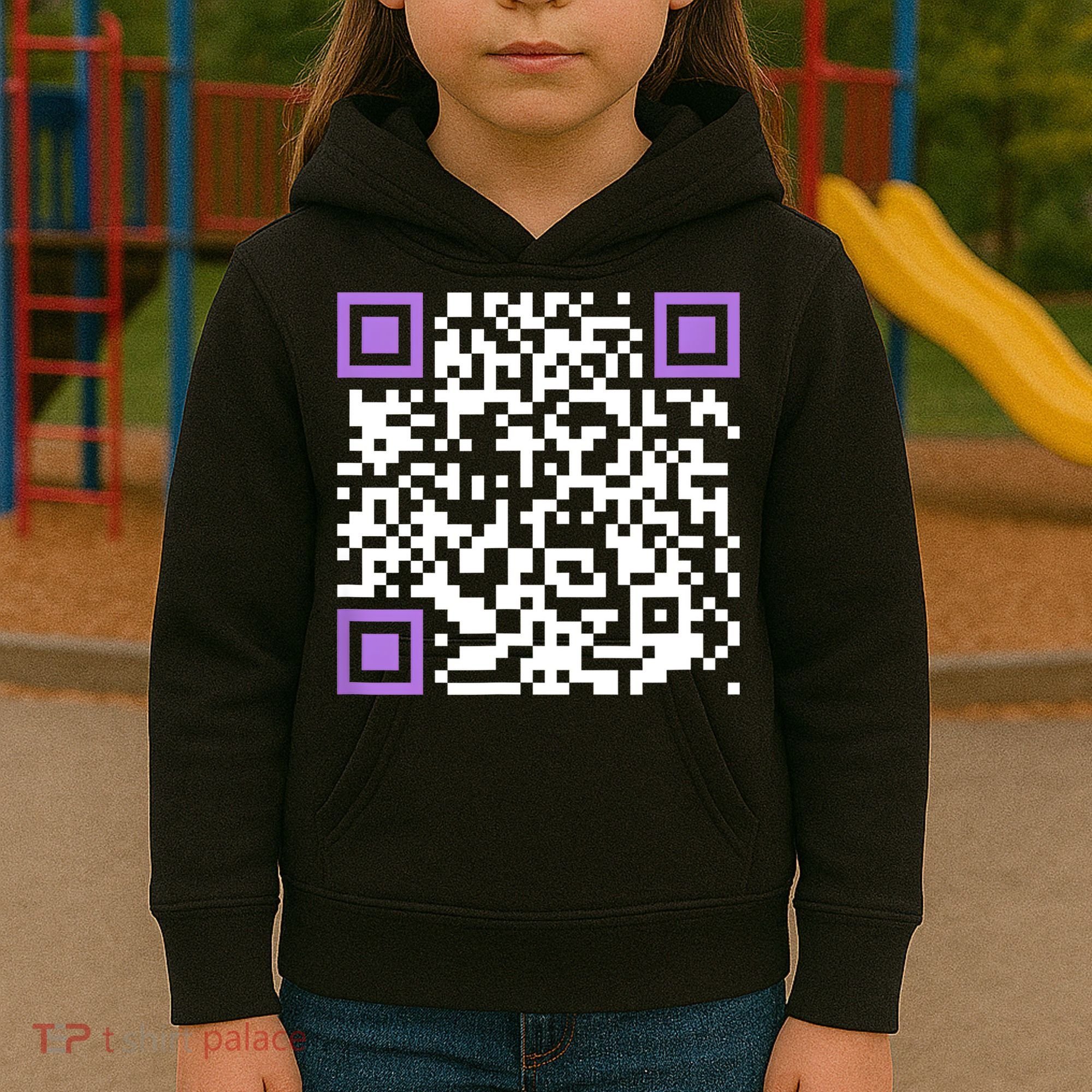 Unique Qrcode With Humorous Hidden Message Kids Hoodie