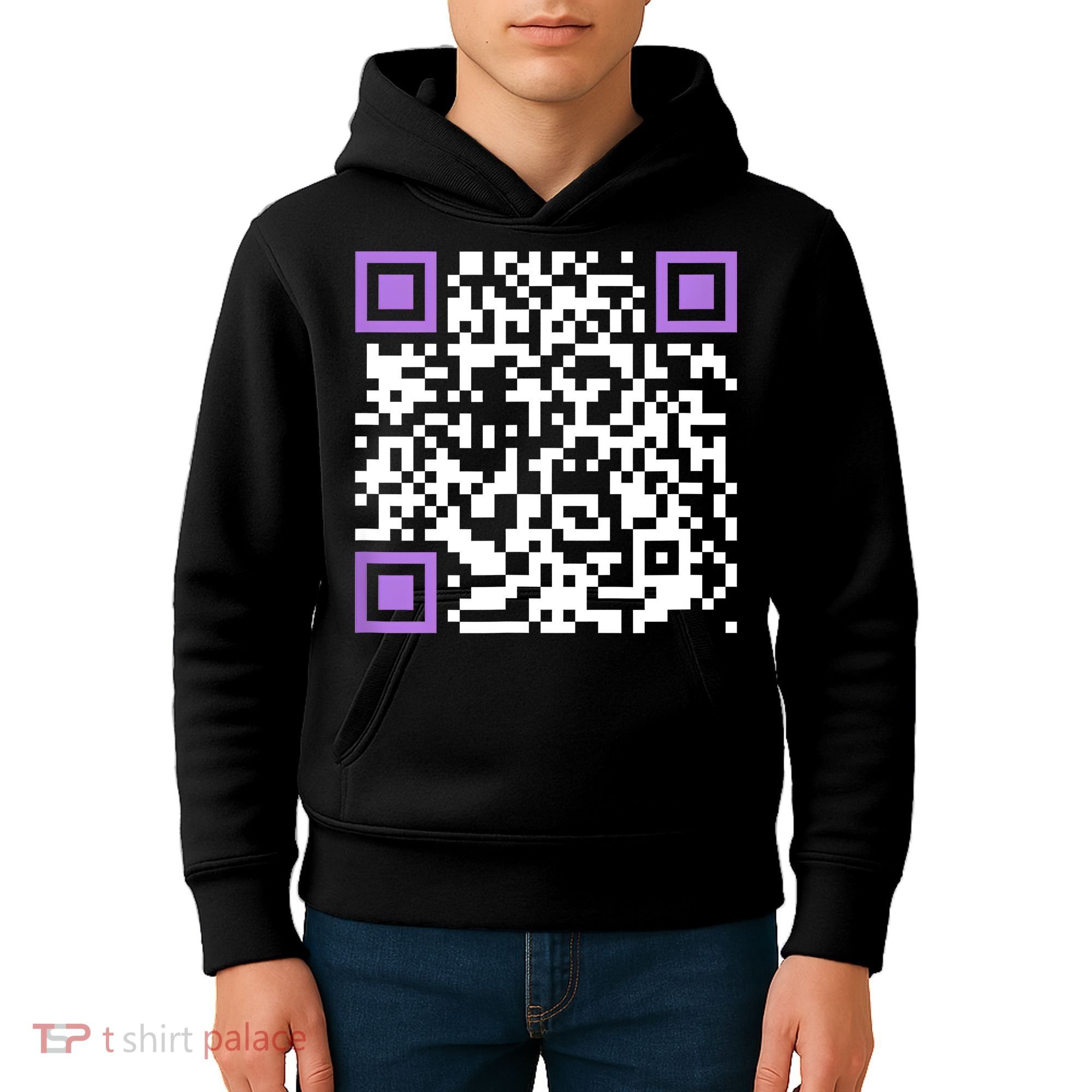 Unique Qrcode With Humorous Hidden Message Kids Hoodie