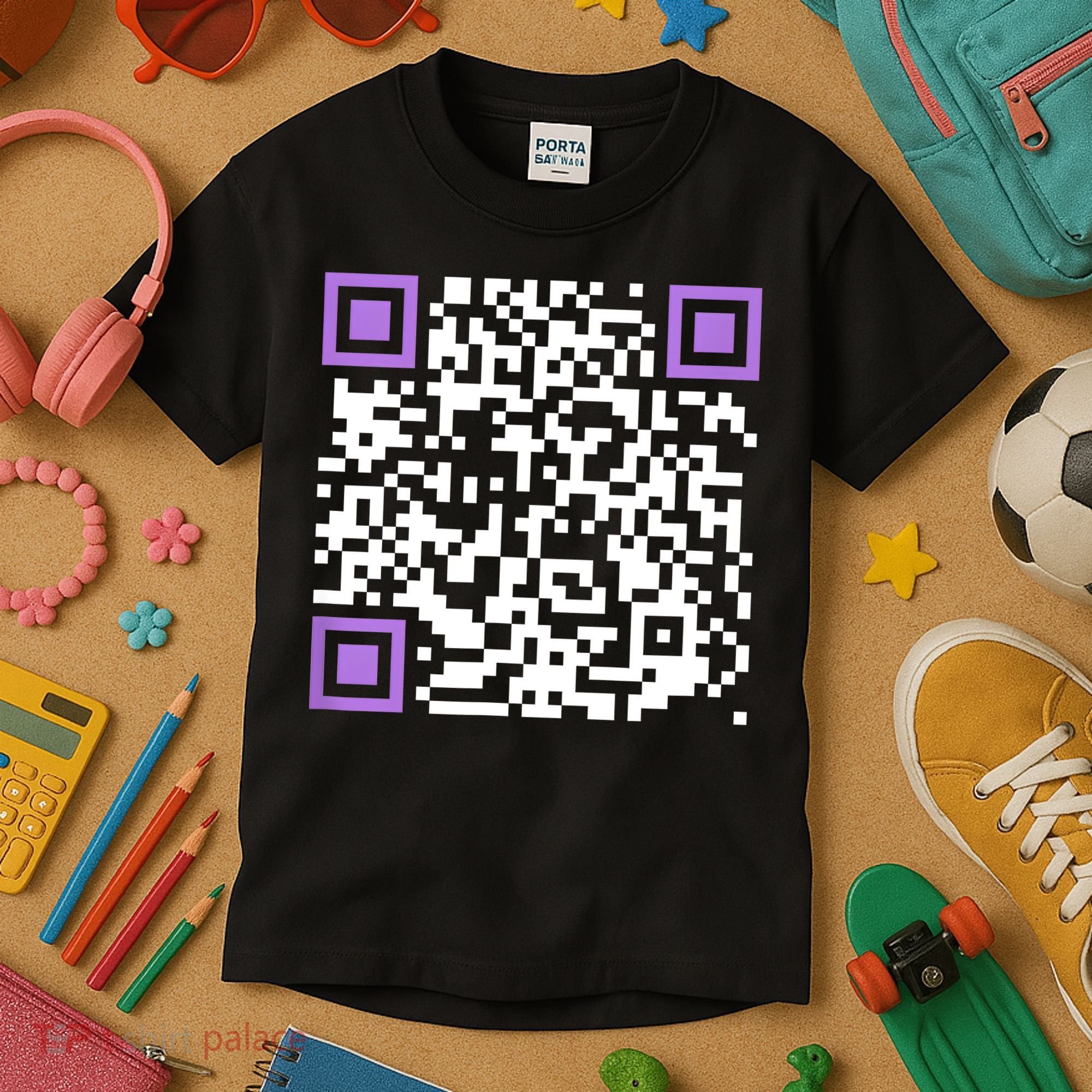 Unique Qrcode With Humorous Hidden Message Kids T-Shirt