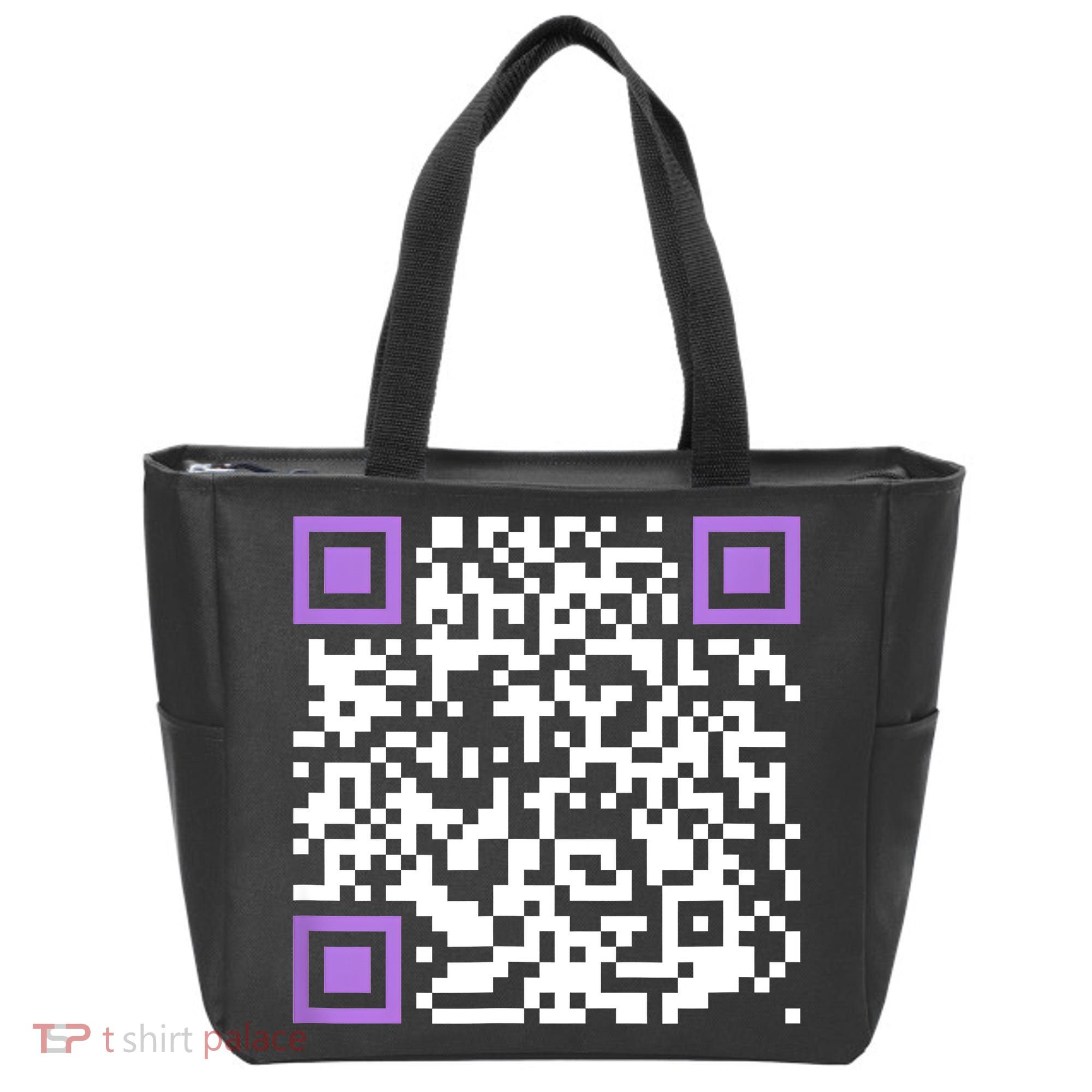 Unique Qrcode With Humorous Hidden Message Tote Bag