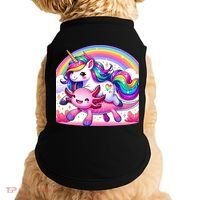 Unicorn Riding Axolotl Kawaii Rainbow Doggie Tank thumb 0