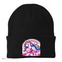 Unicorn Riding Axolotl Kawaii Rainbow Beanie thumb 0