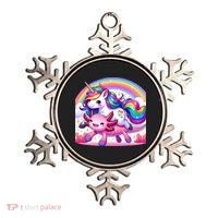 Unicorn Riding Axolotl Kawaii Rainbow Ornament thumb 0