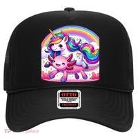 Unicorn Riding Axolotl Kawaii Rainbow Hat thumb 0