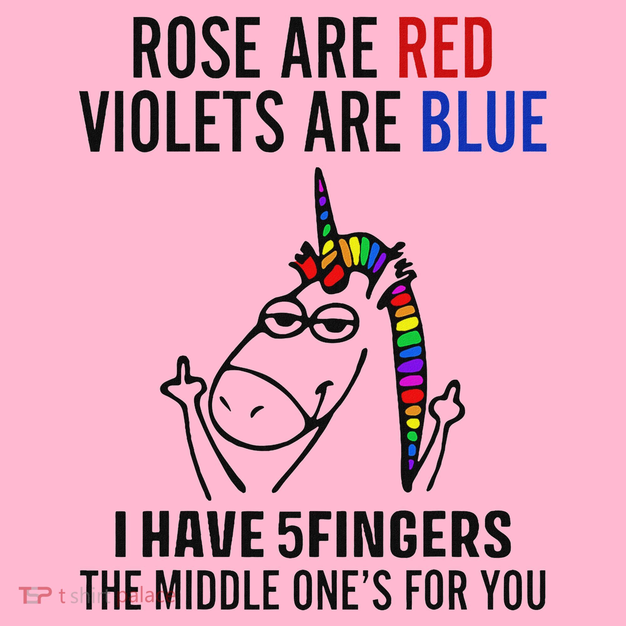 Unicorn Rose Are Red Violets Are Blue I Have 5 Fingers Coaster