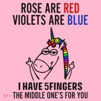Unicorn Rose Are Red Violets Are Blue I Have 5 Fingers Mousepad thumb 1