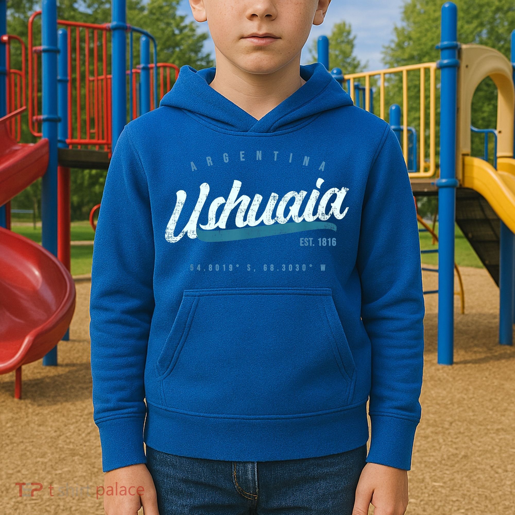 Ushuaia Retro Argentina Meaningful Gift Kids Hoodie
