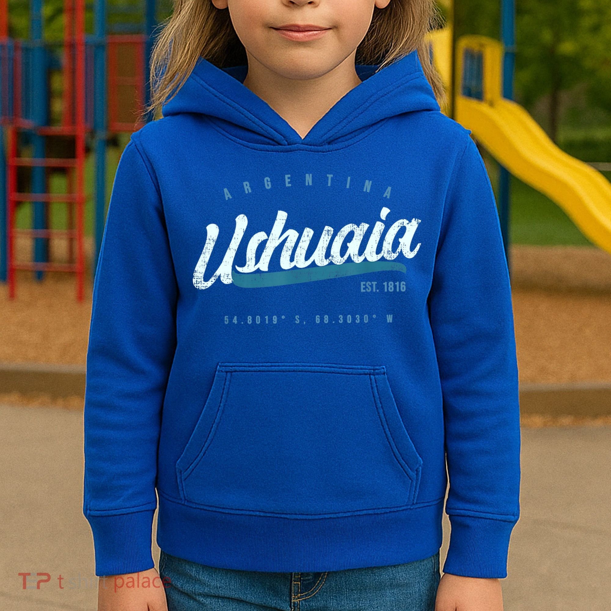 Ushuaia Retro Argentina Meaningful Gift Kids Hoodie