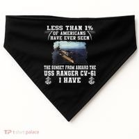 Uss Ranger Cv 61 Aircraft Carrier Black USA-Made Doggie Bandana thumb 0