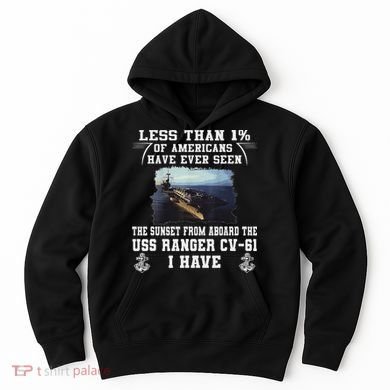 Uss Ranger Cv 61 Aircraft Carrier Black Hoodie