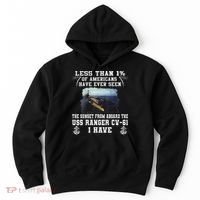 Uss Ranger Cv 61 Aircraft Carrier Black Hoodie thumb 0