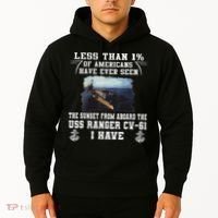 Uss Ranger Cv 61 Aircraft Carrier Black Hoodie thumb 2