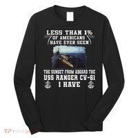 Uss Ranger Cv 61 Aircraft Carrier Black Long Sleeve Shirt thumb 0