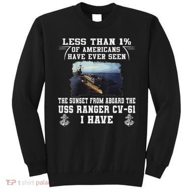 Uss Ranger Cv 61 Aircraft Carrier Black Sweatshirt
