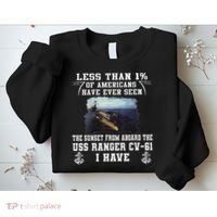 Uss Ranger Cv 61 Aircraft Carrier Black Sweatshirt thumb 2