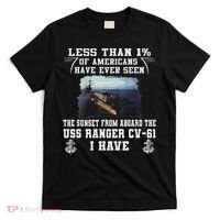 Uss Ranger Cv 61 Aircraft Carrier Black T-Shirt thumb 0