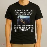 Uss Ranger Cv 61 Aircraft Carrier Black T-Shirt thumb 3
